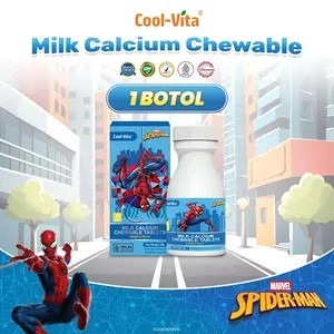 Coolvita Calcium Chewable New Zealand Milk Flavor - Suplemen Kalsium Kunyah untuk Kebutuhan Tulang, Otot dan Gigi Harian - Original & BPOM