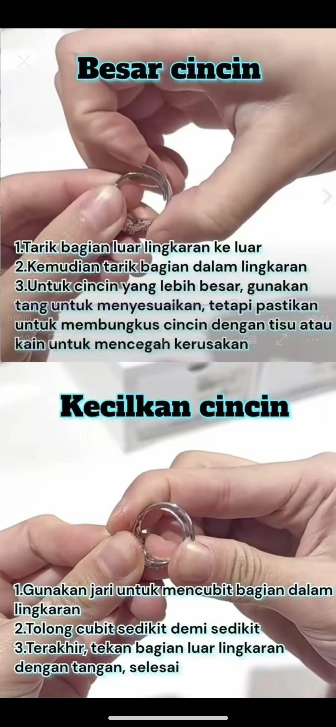 Cincin Pasangan Sepasang Pernikahan Abadi Loop Cubic Zirconia Premium Hadiah Lamaran | Anniversary tunangan stainless ring wanita couple Ukuran yang dapat disesuaikan