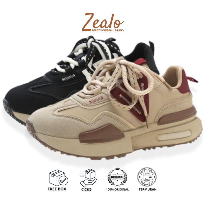 Zealo.Shoes 343 Sepatu Sneakers Wanita Fashion Shoes Sport Shoes Sepatu Kets Karet Tali Casual Olahraga Cewek Kasual 0