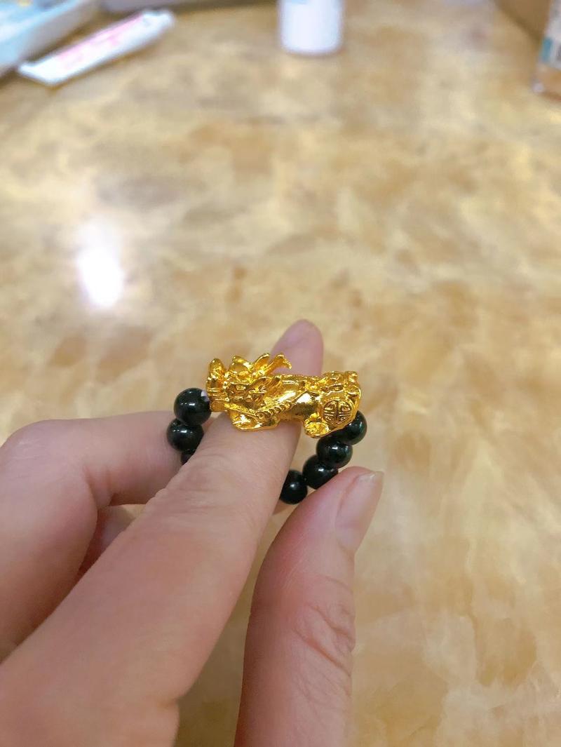 Product Introduction of fengshui pixiu lucky ring with gold plated. 4