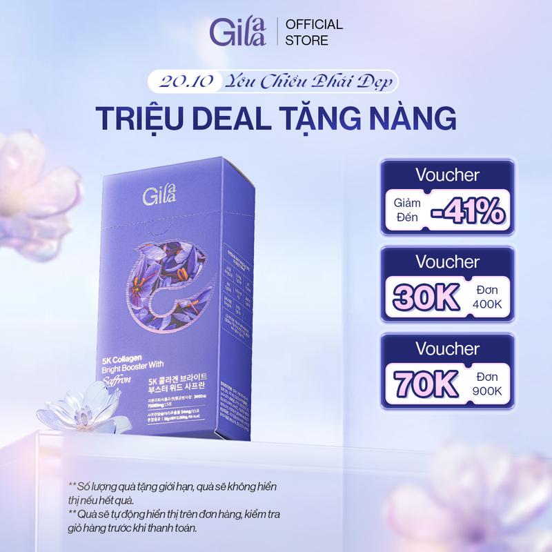 TPBS 5k Collagen Bright Booster With Saffron  - Gilaa Hàn Quốc Chính Hãng - Dạng Nước  Hỗ Trợ bổ sung Collagen (20gx15 gói)
