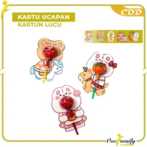 [COD] OFM A93 Gift Card Birthday Lollipop Kartu Ucapan Motif Kartun