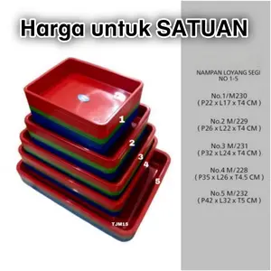 Nampan SegiI Nampan Loyang Baki Tray Nomer 1 sampai 4 Nampan Plastik PP5 Bpafree