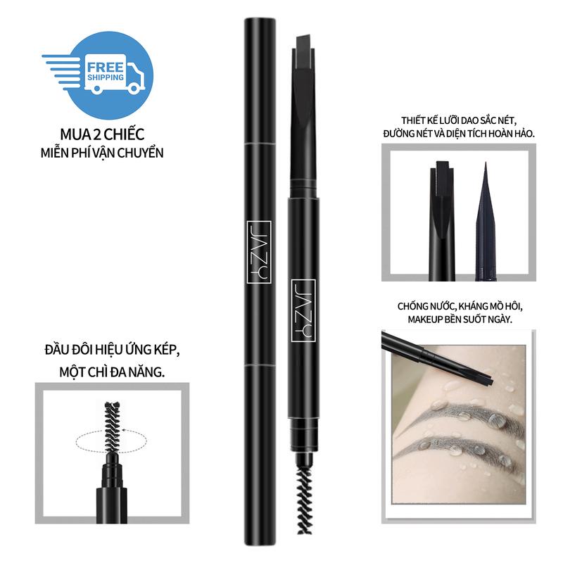 Bút Chì Kẻ Lông Mày Hai Đầu Siêu Mịn, JAZY, Không Thấm Nước Và Mồ Hôi, Lâu Trôi, Chống Nhòe, Độ Rõ Ràng, Thích Hợp Cho Người Mới Bắt Đầu, Lông Mày Hoang Dã