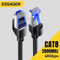 Gambar mall inline badgeEssager CAT8 Cable 10 Gigabit Ethernet Cable UTP Gigabit Ethernet CAT8 RJ45 Patch Cord for Laptops Routers - black round - 2M dari Essager official store Kab. Bekasi 1 Tokopedia