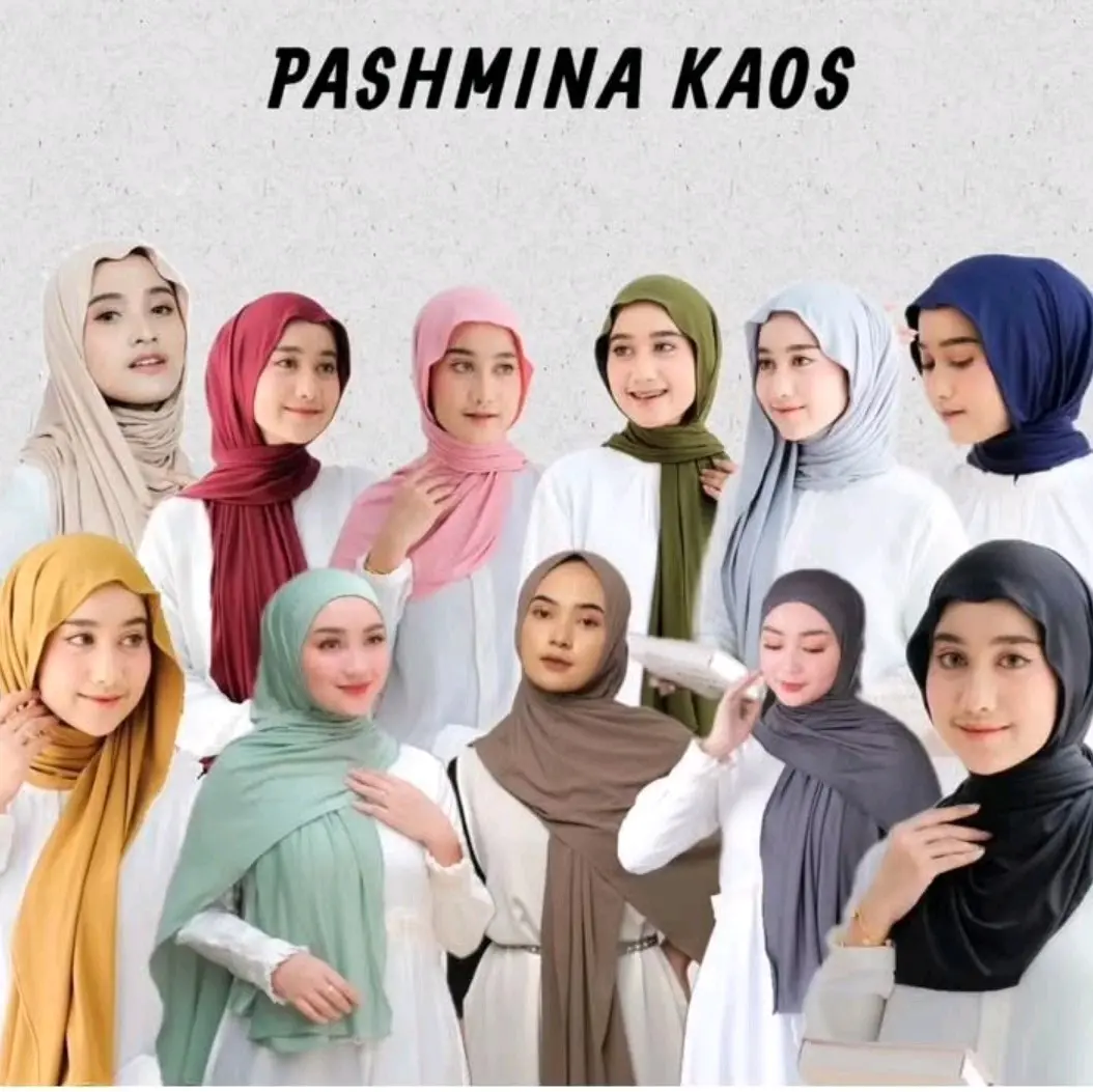 Pashmina kaos turki/turki shawl kaos rayon/pashmina viral Jilbab Kerudung Muslim