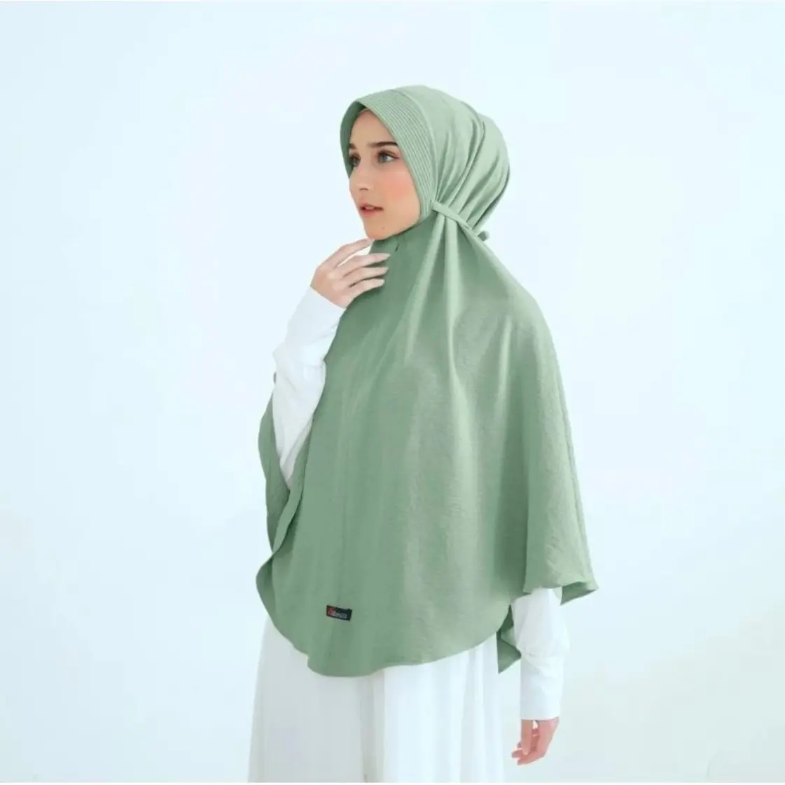 Khimar Bergo Crinkle Pet Tali Size XL Muslim Instan Wanita Kerudung