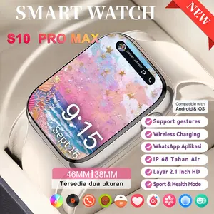 Official Smartwatch S10 Pro Max 100%baruOriginal Mendukung operasi gerakanwith 2.3" HD AMOLED Display Waterproof Bluetooth Call Smartwatch wireless charging Dan Ganti Wallpapper Jam Tangan Smartwatch Monitor Detak Jantung