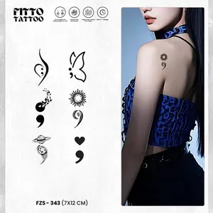 FITTO TATTOO FZS-52 Stiker Tattoo Temporar Semi Permanen 7x12 cm Tahan Air & Sabun Kualitas Terbaik Tinta Herbal Chromogenic Ink