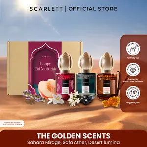 【HAMPERS RAMADAN】Scarlett Extrait de Parfum 30ml - The Golden Scents - Wangi fresh amber gourmand oriental floral fruity woody - Parfum Unisex Tahan Lama For Daily Use