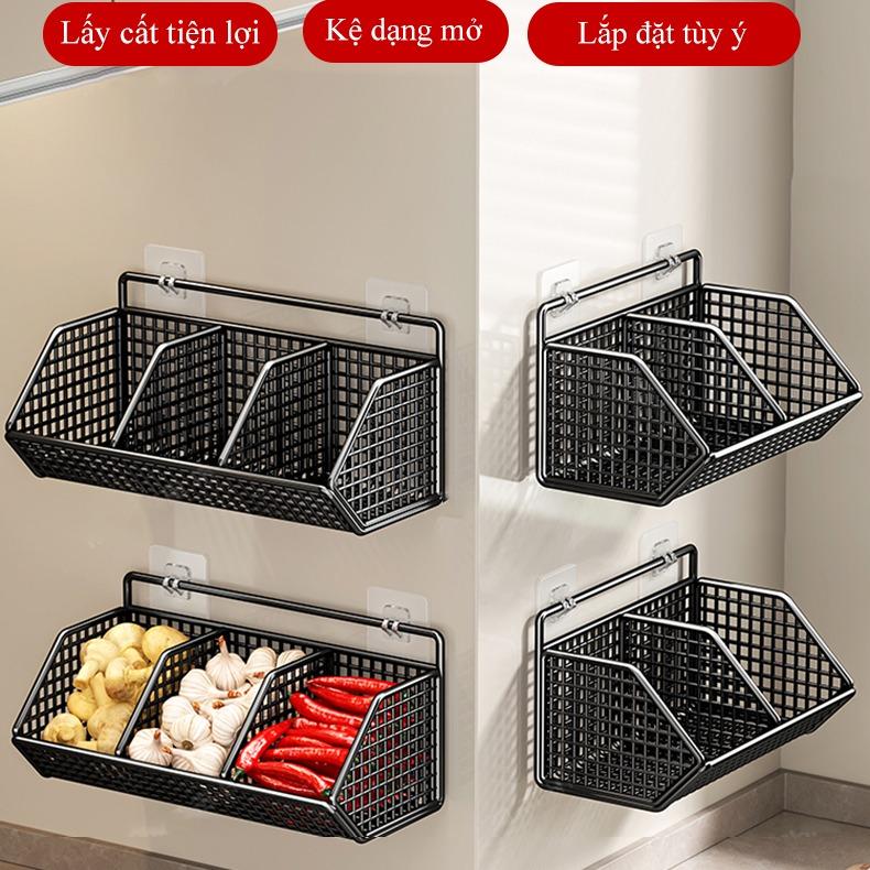 Kệ Đựng Gia Vị Hành Tỏi 2 ngăn 3 ngăn Dán Tường ohome Giá Đựng Đồ Nhà Bếp Có…