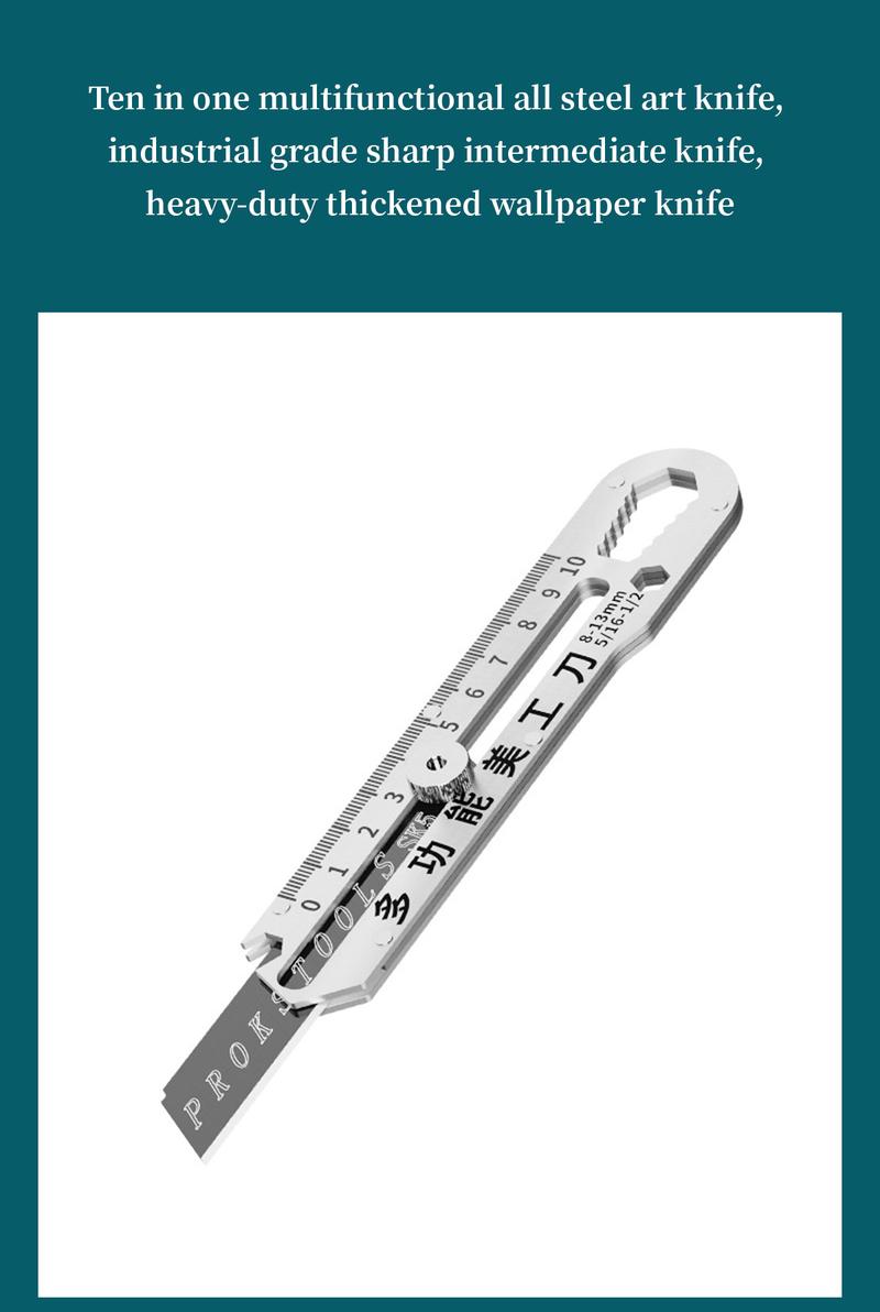 Product Introduction of Dao tiện ích đa chức năng, Mười trong một, Tất cả bằng thép, Dao cắt cấp công nghiệp, Dao cắt giấy dán tường dày hạng nặng, Sắc Bén, Trung Bình 0
