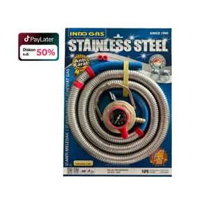 WINN GAS W800 M LUXURY SELANG SAFETY INDO GAS REGULATOR PAKET STAINLESS STEEL ANTI KARAT [BISA COD]
