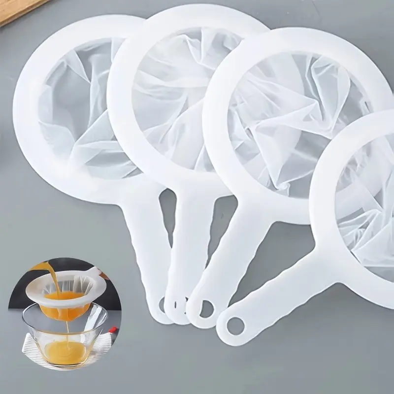Premium Ultra-Fine Mesh Strainer for Juices, Soymilk & Smoothies - BPA-Free Food-Safe Plastic, Portable Kitchen Filter for Home Cooking, Baking & Camping - Perfect Christmas/Birthday/Holiday Gift (Small, Upgraded Design)