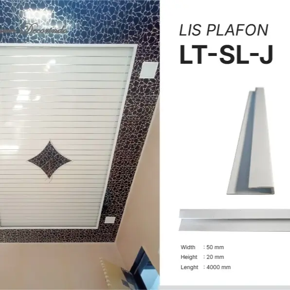 Lis Dinding PVC /List Plafon PVC Lis Sudut  Lis Siku Lis Samping Plafon Untuk Pinggiran Plastik