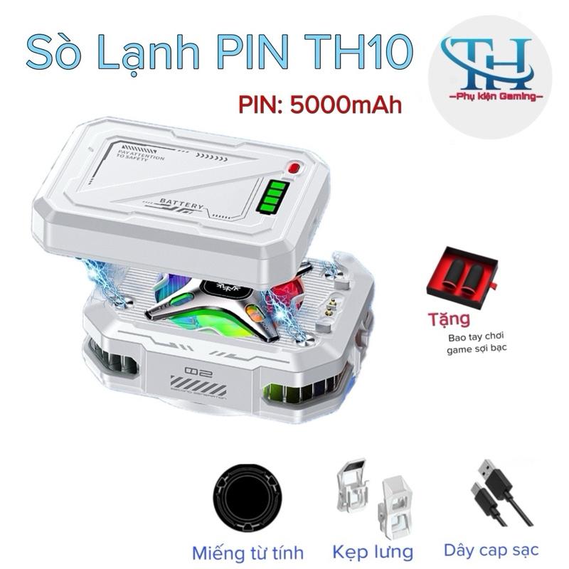   MỚI 2025  Sò lạnh PIN TH10 5000mAh - TH shops- hỗ trợ làm mát điện thoại máy tính bảng không cần sử dụng dây sạc 7 chế độ làm mát 