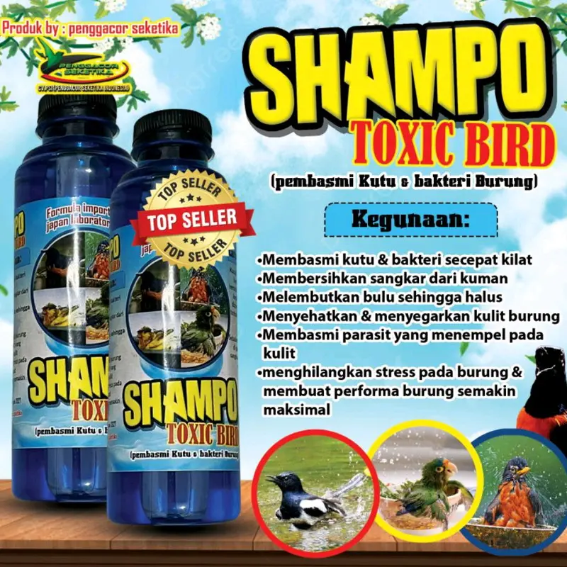 Shampo mandi toxic burung pembasmi kutu bakteri dan jamur 0