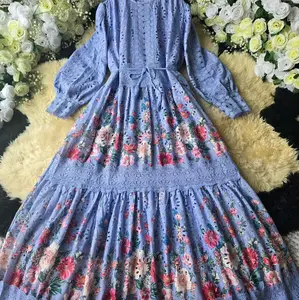 GoldyGhatbiyya Blossom Dress Premium Import BKK Katun Katbol Motif Bunga Rekomendasi Gamis Lebaran untuk Tampil Elegan