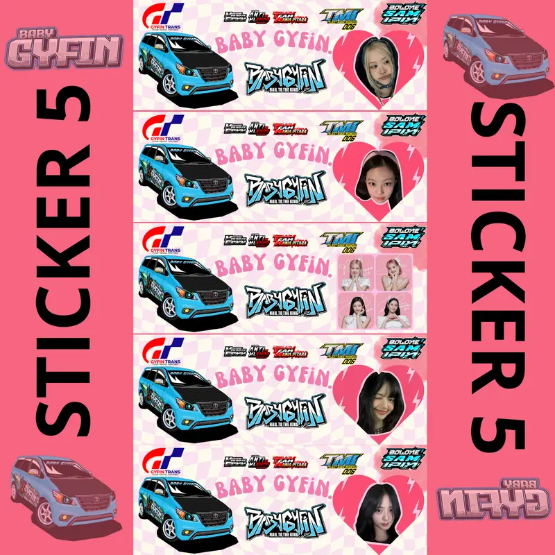 Stiker Baby Gyfin New Terbaru Mobil Biru V2 Limited terbaru 4