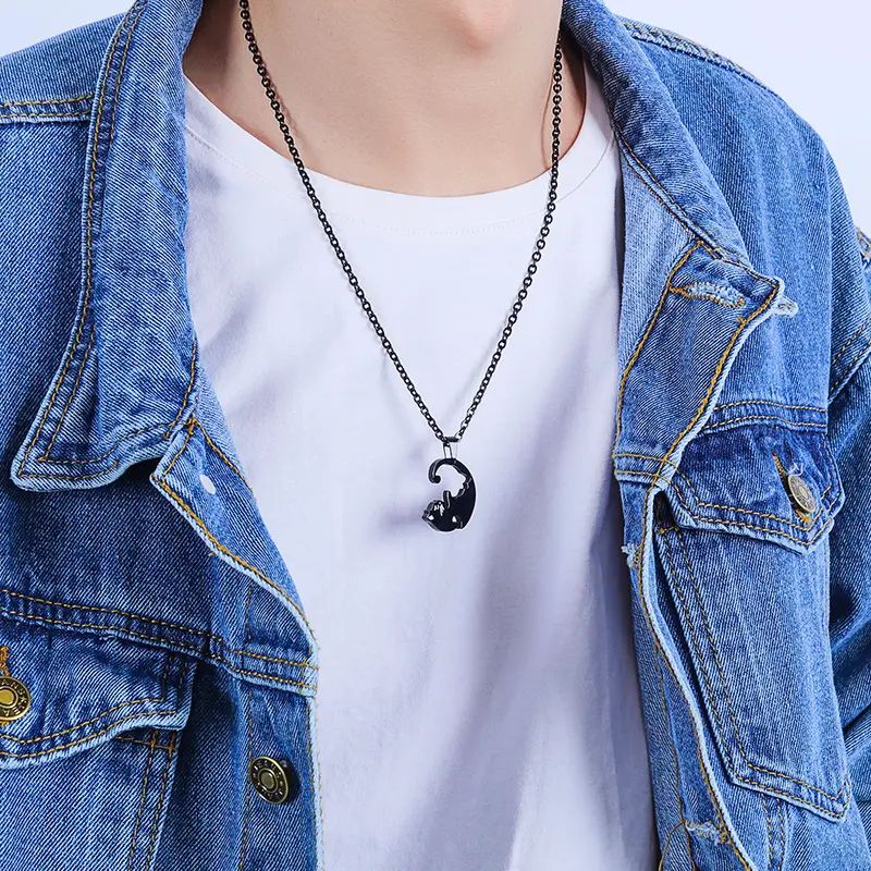 OLEVS Kalung Titanium Hijab Couple Pria Wanita Anti Karat Asli Bentuk Kitten Necklace Liontin korea Aesthetic Barang Spot COD 6