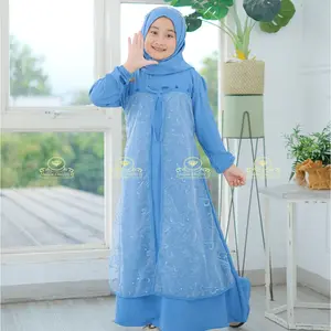 Naira Dress Gamis Tile Anak Perempuan 3-12 Tahun Gamis Pesta Syari Anak Tanpa Hijab Muslim Lebaran Kekinian 2025