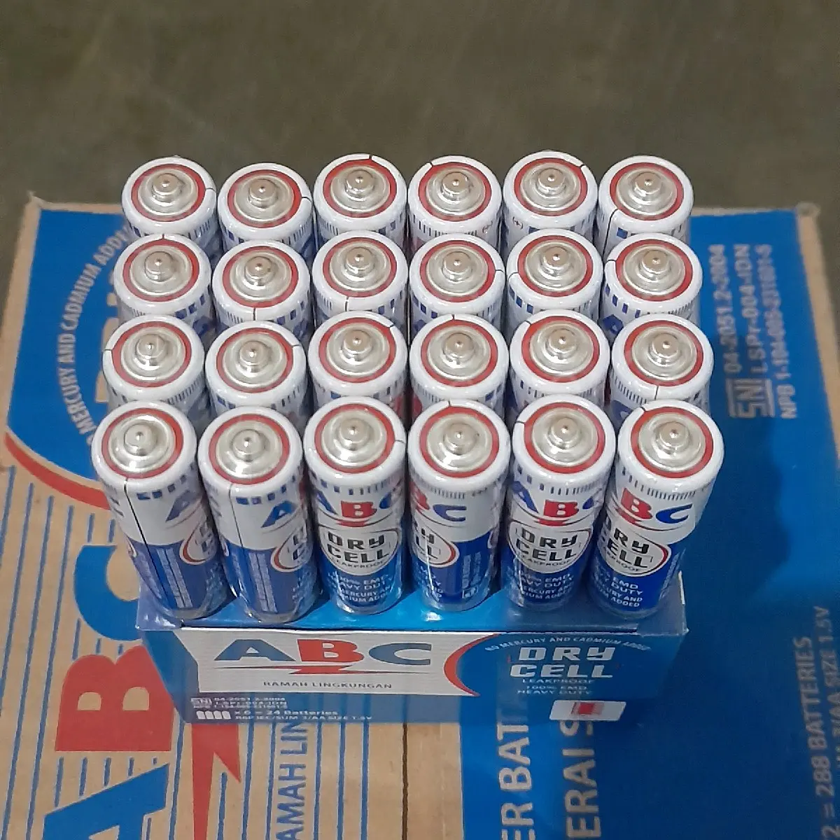 Baterai ABC AA A2 Biru R6 Biru 1,5V isi 24 pcs