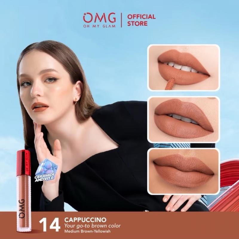 OMBRE OMG LIPCREAM NO 14 CAPPUCINO & NO 12 SCARLETT Waterproof 4