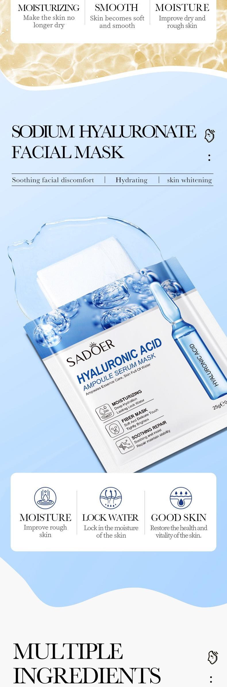 Product Introduction of SADOER Organic Face Mask, Hydrating, Moisturizing, Brightening, Soothing, Cruelty-Free 9