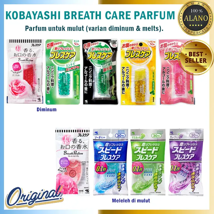 Kobayashi Breath Care Breath Parfume Aroma Mawar Original Japan