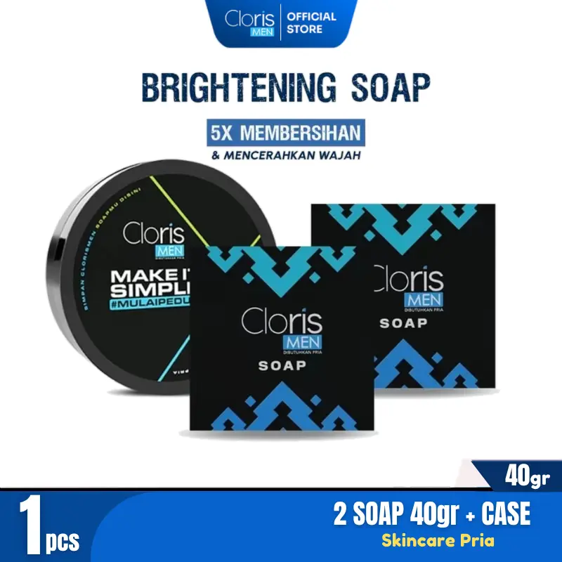 CLORISMEN 2 SOAP BRIGHTENING - Sabun Skincare Perawatan Pencerah Wajah Pria Hitam & Kusam