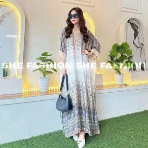 VOL 2 SHE - Syahkilla  Kaftan VOL 2 Dress Wanita Muslim Abaya Rayon Viscose Premium Busui Frendly All Size Jumbo Renda  Motif Cantik Gamis Nyaman Lebaran