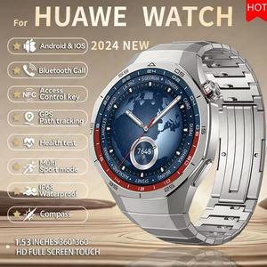 For Huawe Watch GT5 Pro Smart Watch 1.53 Inch HD AMOLED Screen NFC GPS Tracker Bluetooth Call Health Monitoring Watch Men Women