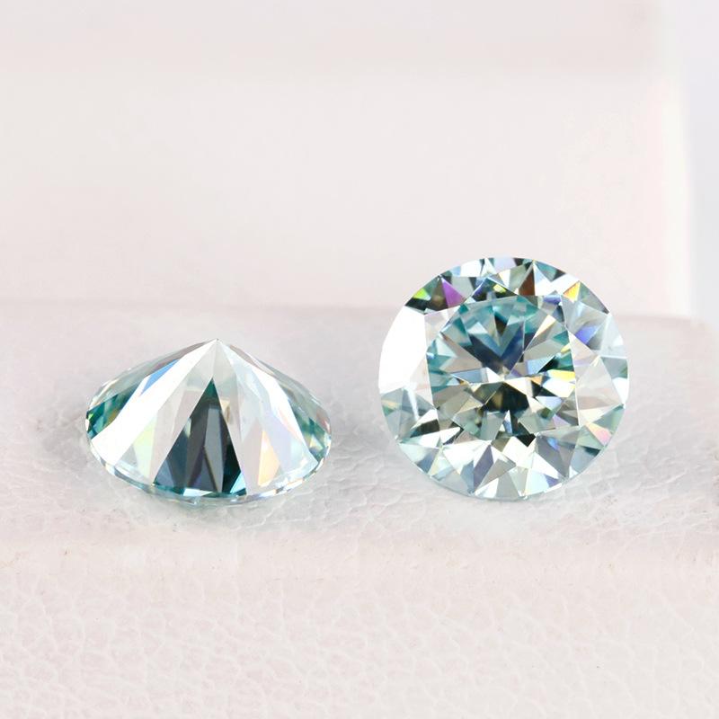 Product Introduction of LLXYW Aquamarine/Green Blue color Moissanite Loose Gemstones VVS1 3EX Cut Real Certified Moissanite 7