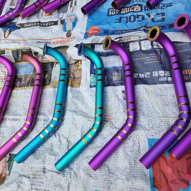 Cổ Pô Titan Nhám Điện Phân Tặng Kèm Khâu Nối CNC Và Chén Nhôm CNC Xe Wave - Dream - Vision - Vario - SH - AB - LEAD