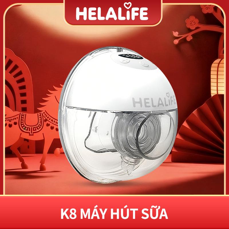 Máy Hút Sữa Đeo Được Helalife K8 Khung Silicon Mềm Mại Toàn Phần 4 Chế Độ & 12 Cường Độ Hút Dung Tích 150ml Đặc Biệt Tặng Ngay Full Size Flange