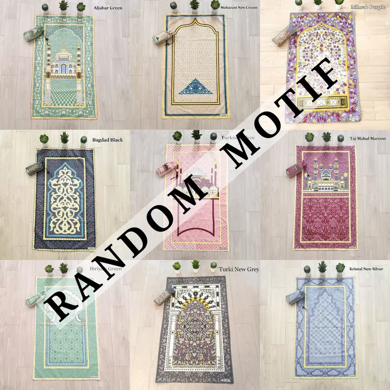 Sajadah Travel / Sajadah Souvenir Umroh Haji / Sajadah Ukuran 105 x 60 cm Turki Muslim Motif 2