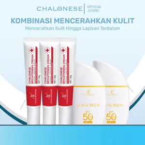 【Penawaran Liburan Khusus】CHALONESE PAKET ANTI UV SET 5IN1 (3PCS WHITENING CREAM+2PCS SUNSCREEN ) Membantu Merawat dan Melindungi Wajah dari Sinar Matahari dan Membantu Mencerahkan Wajah secara Merata
