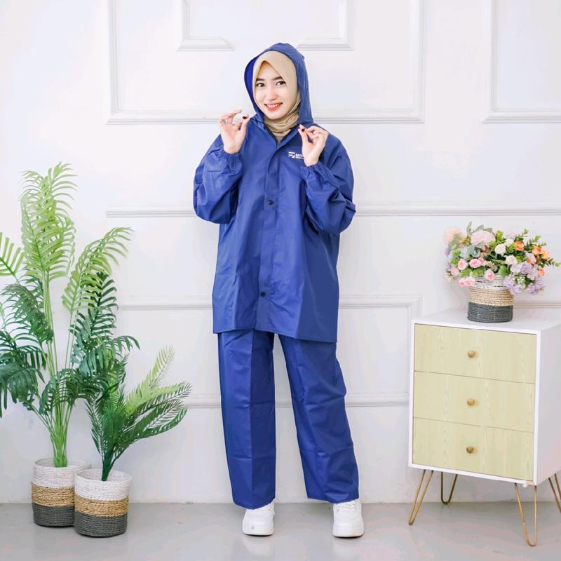Jas Hujan Mahaya Raincoat Bahan Tebal Motor Motif Polos Dewasa Unisex Wanita Pria Terusan Jaket Clana Original 5