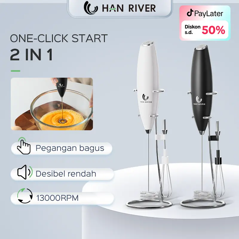 HAN RIVER MIXER Pengocok Susu Milk Frother -hitam/putih 0