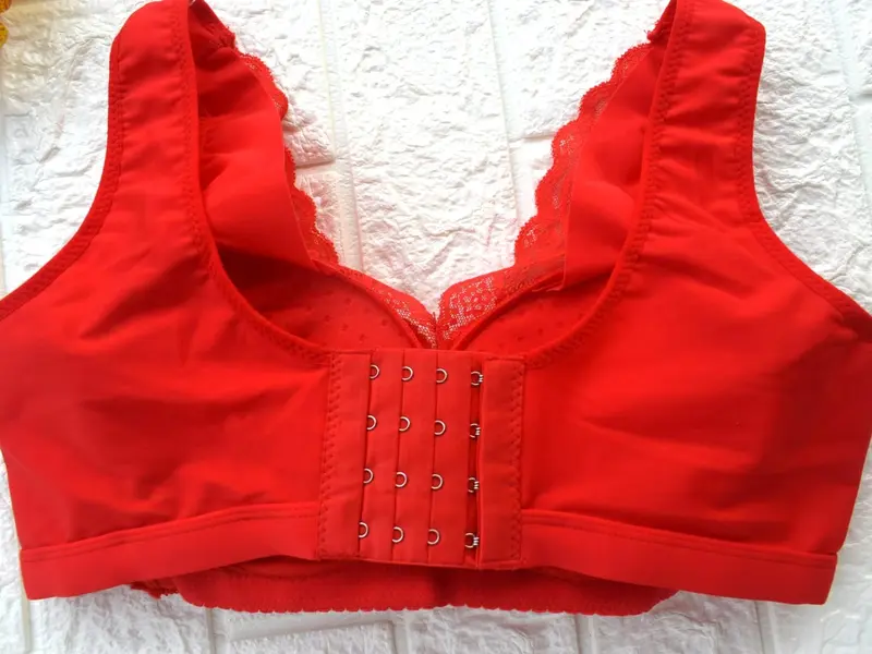 BBL 123 BH Wanita Busa Tebal Tali Langsung BRA  Berkawat Kait 4 Penutup Samping Lebar Cup B Renda Super Soft Full Coverage Dalaman Wanita Fashion pengencang 5