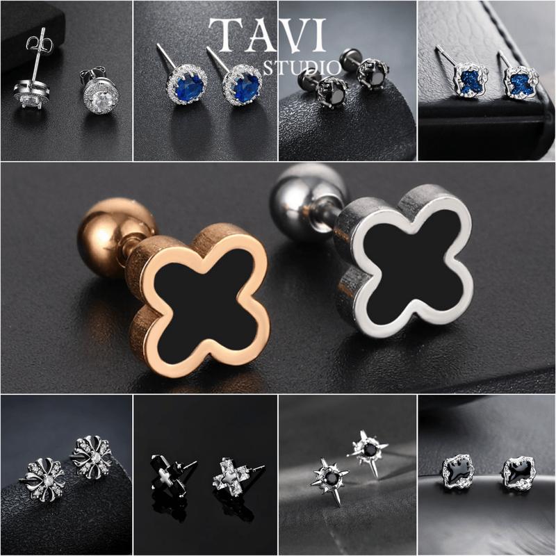 Mua là mê chê thì hoàn về Khuyên tai đính đá titan nam nữ không gỉ chốt xoắn bông tai xỏ lỗ nụ đá nhiều mẫu 1 chiếc - Phụ kiện thời trang TAVI