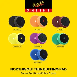 Busa Mesin Poles Mobil NORTH WOLF Foam Pad Thin 3 Inch Northwolf Rotary Dual Action Polisher