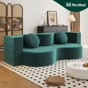MossWood Sofa Busa Lipat 2in1  Ukuran 150/180/200cm Bisa Pilih untuk Kosan Tidur & Duduk Bonus Bantal & Kirim Vakum​