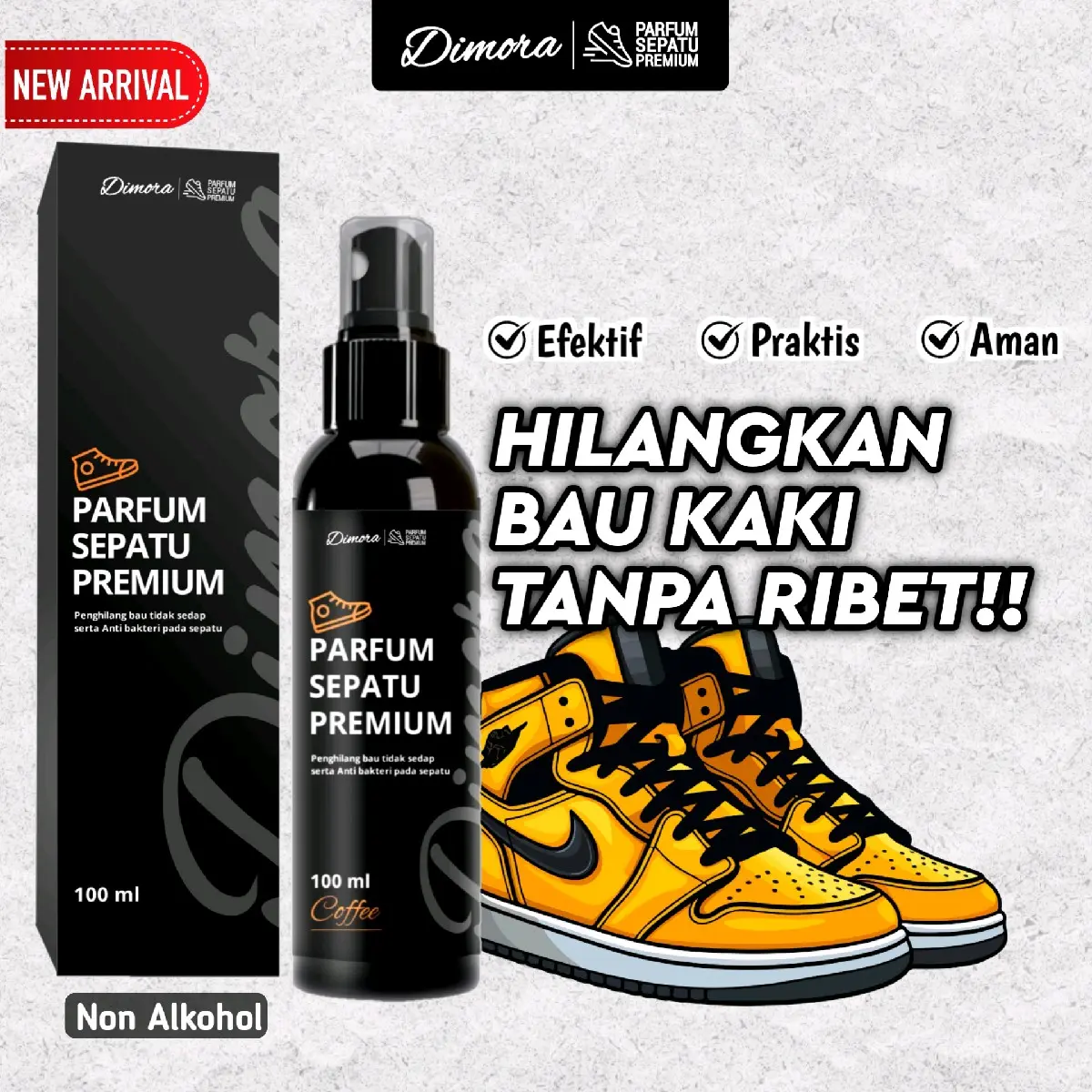 Penghilang Bau Kaki/parfum sepatu(foot spray) aroma kopi tahan 24 jam by DIMORA