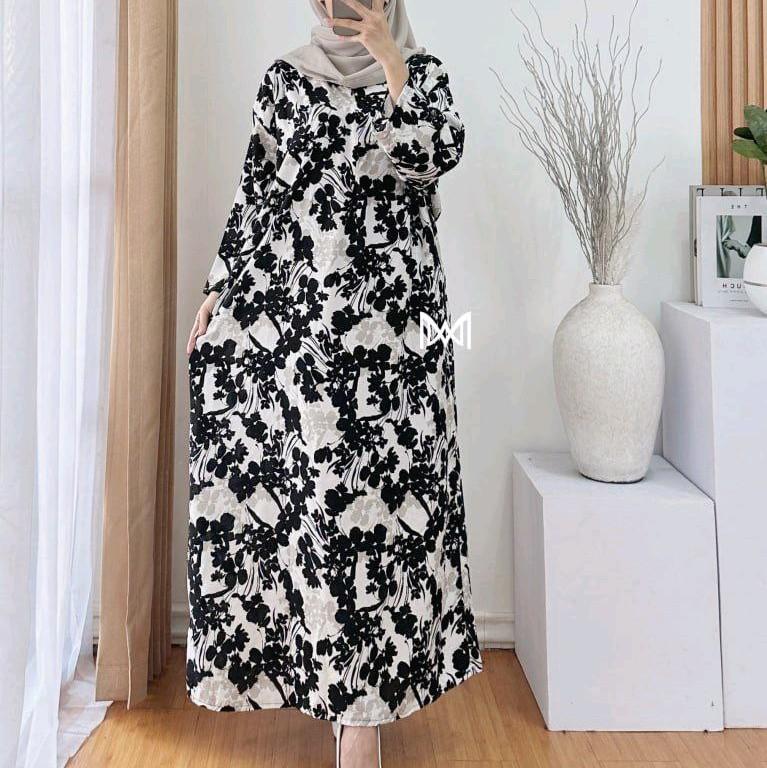 Daster Gamis Home Dress  Bumil Busui Rayon Viscose Longdress Muslim Nyaman Motif Panjang miranda 6