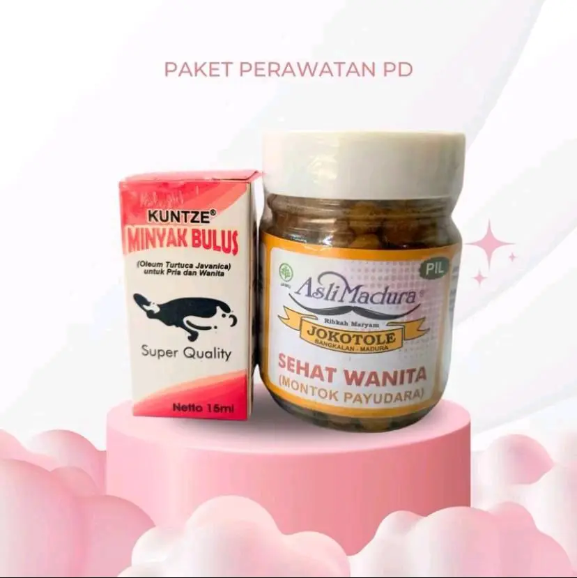 PAKET PERAWATAN BOBA HERBAL SEHAT WANITA MADURA DAN MINYAK BULUS KUNTZE 15ML PENGENCANG PAYUDARA
