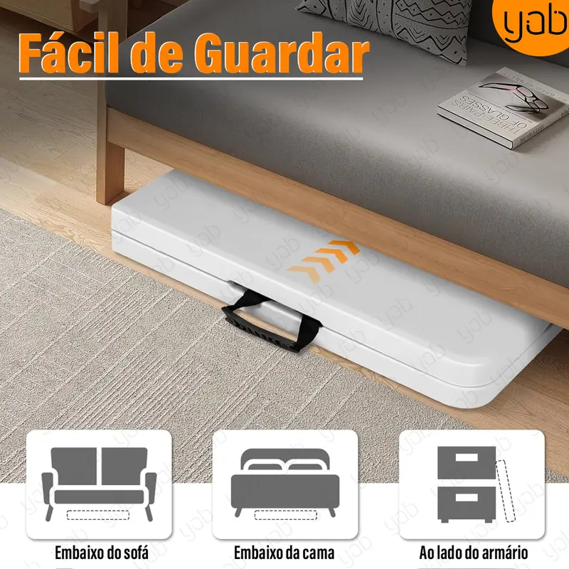 Imagem 7 de Mesa Dobrável Vira Maleta Portátil Com Alça 1,80m Tampo HDPE Estrutura Aço Resistente