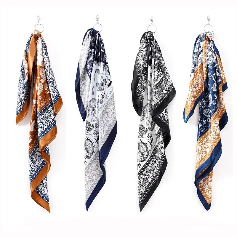 Silk Square Scarf Silk Lady Neck Hairband Design Print Shawl Wrap Women Fashion Scarves Neckerchief Bandana New