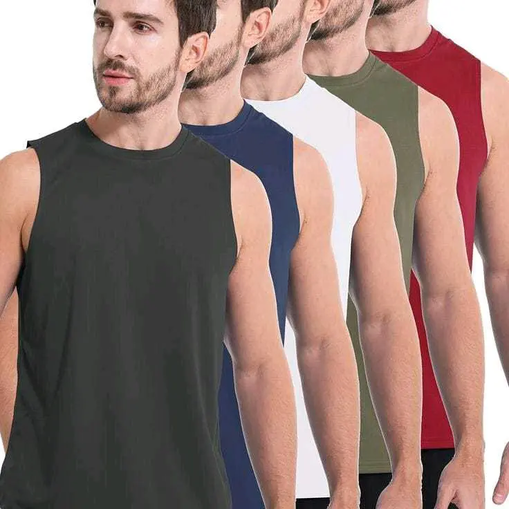 Paket 6 Pcs Kaos Baju Dalam Pria Singlet Yukensi Dewasa Polos Cotton Hitam Putih - Oblong, Tank, Katun, Atasan, Cowok Keren Slim Vit S-M-L-XL Fit warna mix kutang 6