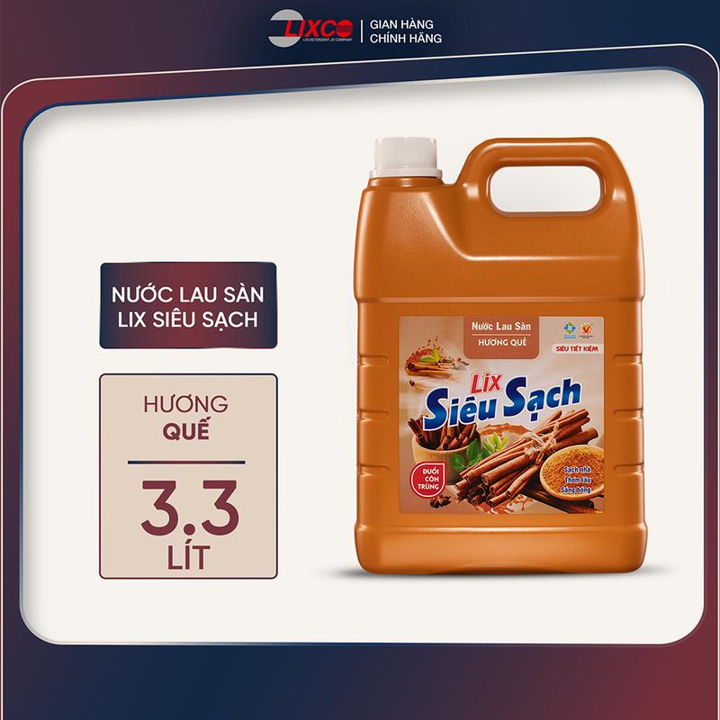 Nước lau sàn siêu sach 3.3L hương quế 15703 sạch sàn thơm mát can